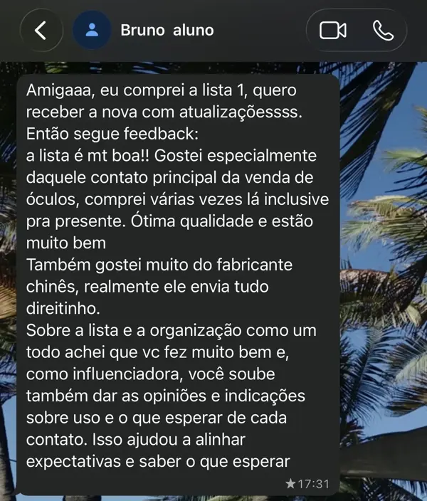 Depoimento de Amanda — aluna